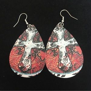 Cross Art Hook Dangle Fashion Earrings